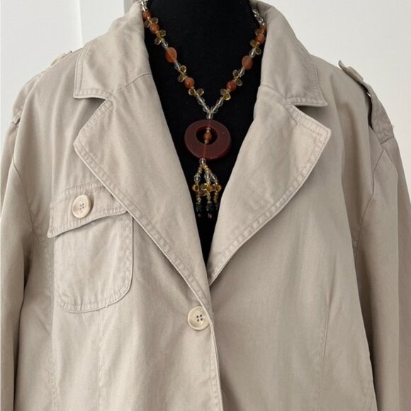 CACHE CREEK Safari Style Jacket Neutral Fully Lined 100% Cotton Military Utility - Picture 6 of 15